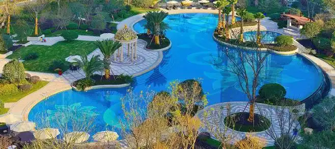 上虞滨江城市之星泳池景观鸟瞰图