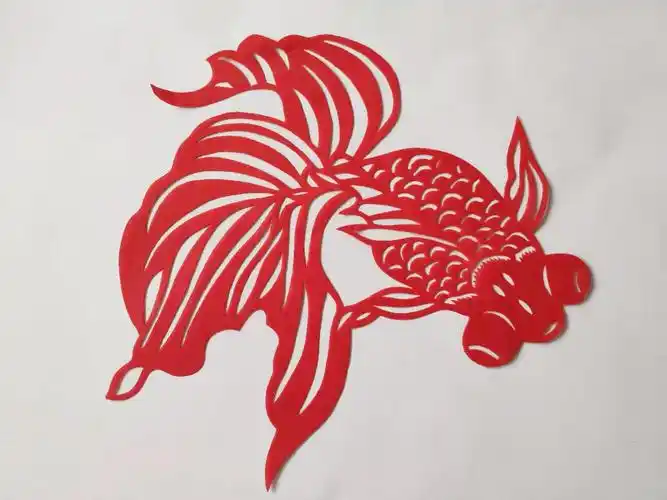 金鱼剪纸窗花学生儿童幼儿学校剪画手工双面剪纸