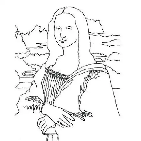 笑简笔画 蒙娜丽莎的微笑简笔画