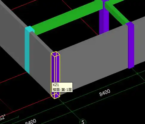 河南土建,问题:软件已经判断出这个是角柱,为什么没有变颜色呢?