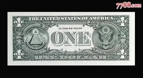 美国1美元一美元纸币豹子号8*322222如图保真
