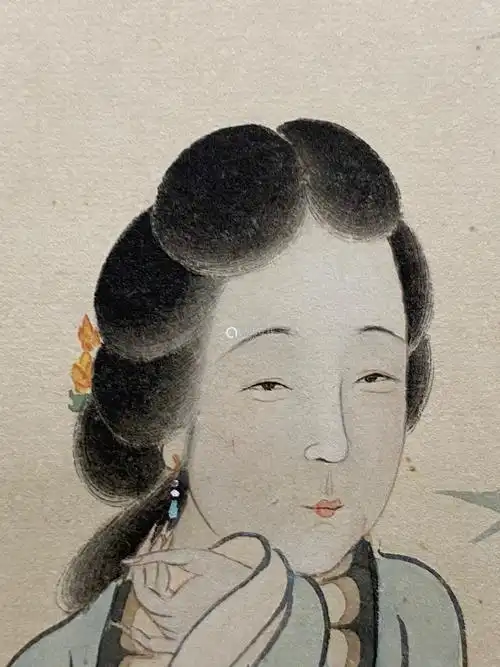 陆小曼倚竹仕女