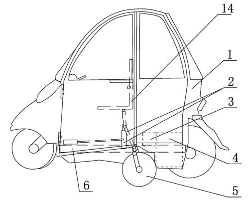 cn201415737y_四轮变两轮电动车失效