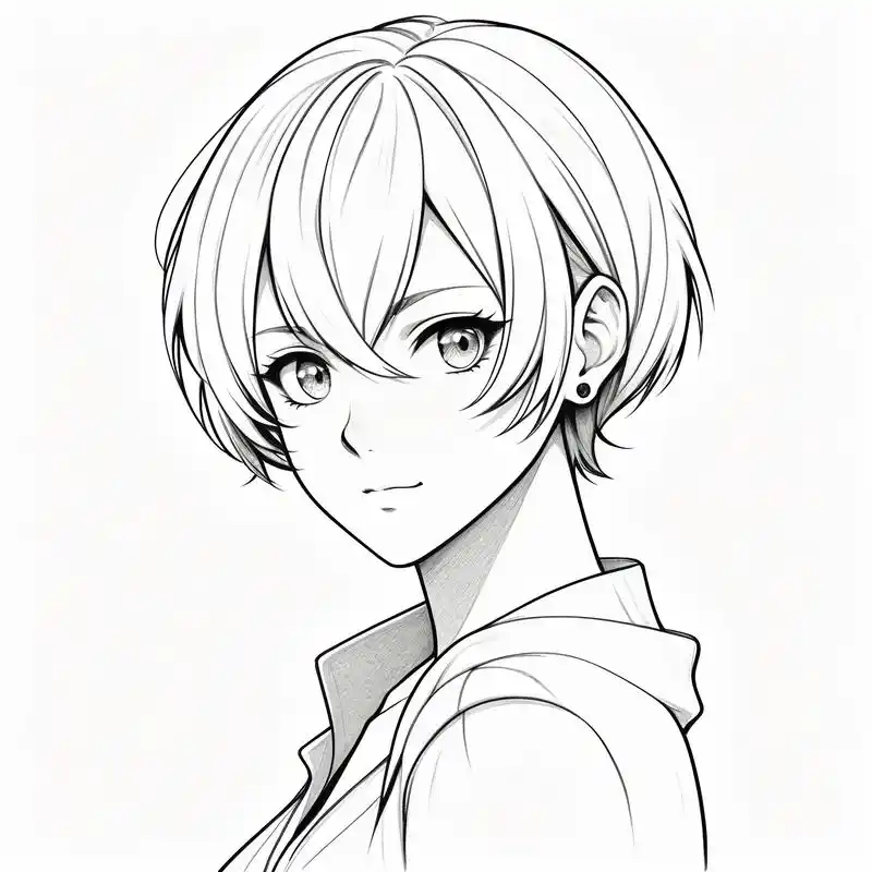 黑白素描动漫女生头像95 有谁能拒绝这种动漫素描头像呢?