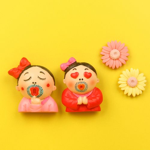 创意搞怪丑女貌美如花树脂磁力冰箱贴磁贴家居装饰贴留言黑白板贴