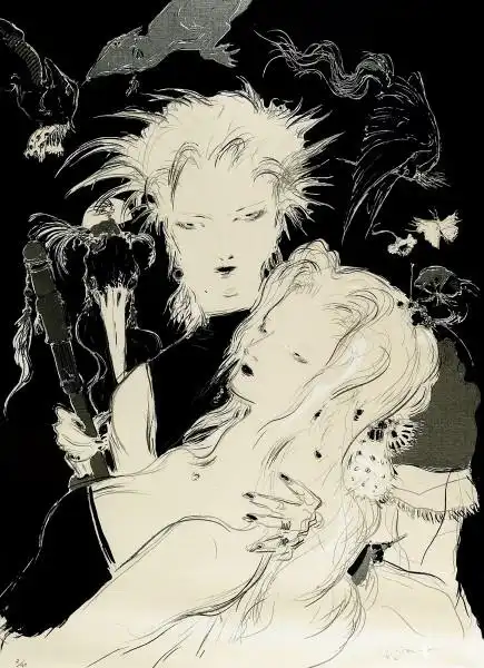 lot 4217 天野喜孝 1997年作 拥 版画 布面