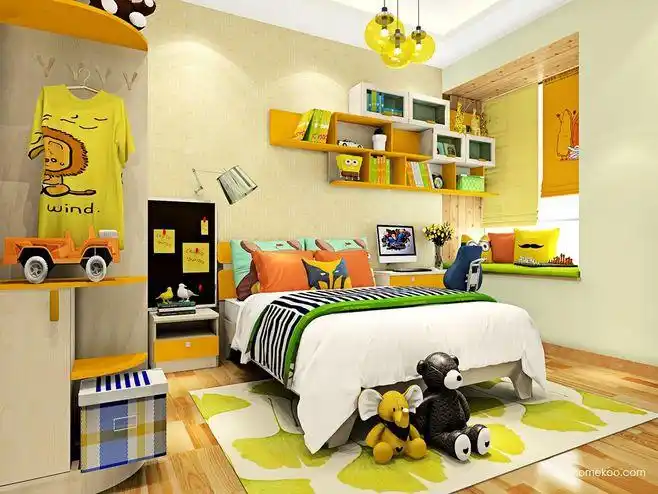11-13平方男孩儿童房家具儿童房家具装修效果图套餐b23563_新居网