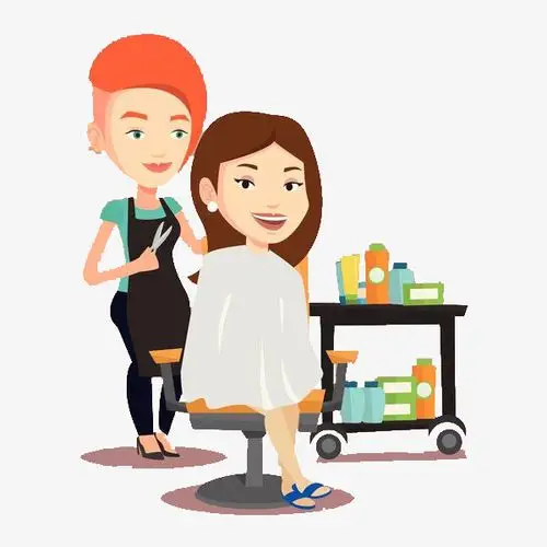 造型扁平风造型师做造型场景