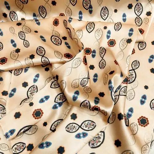 杭州丝绸19姆米真丝弹力缎数码喷绘印花旗袍面料桑蚕丝连衣裙布料