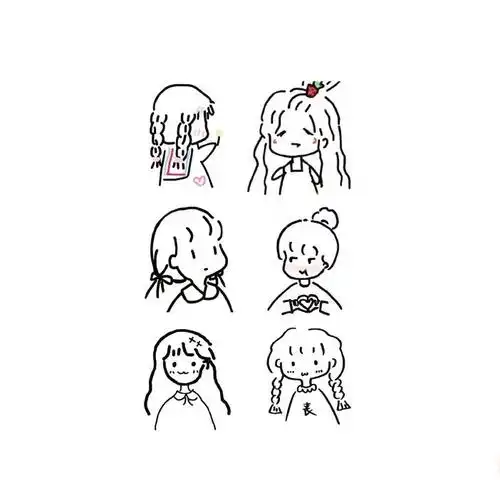 小女孩三简笔画纹身贴防水女持久小图案小清新ins风网红款泫雅风