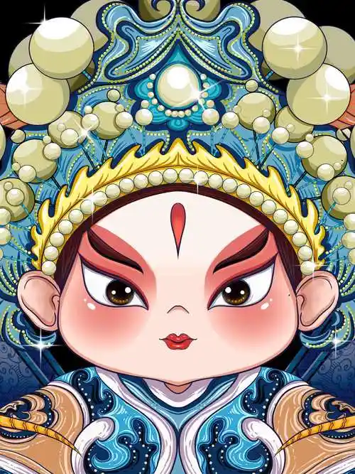 京剧戏曲q版可爱脸谱