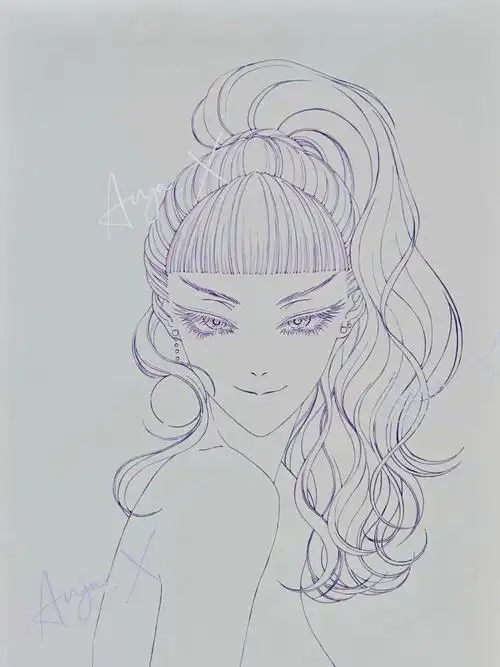 纸是康颂细纹水彩纸#勾线笔  #手绘头像