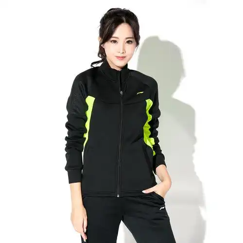 李宁女款两件套装 秋冬跑步速干运动服