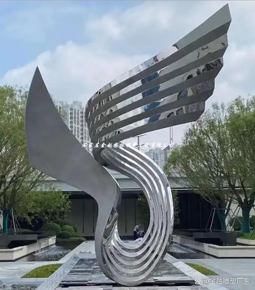 抽象不锈钢凤翙,凤尾,翅膀雕塑造型