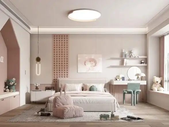 现代儿童房 女儿房卧室 粉色房间159模型创设昨天 10:06现代书房3d