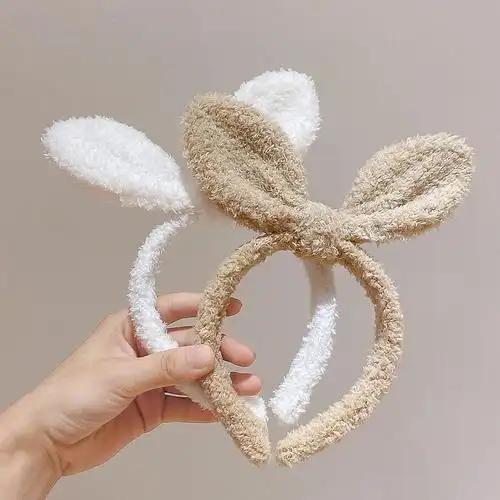 毛绒兔耳朵发箍女洗脸可爱儿童发卡发带夏季头箍发饰