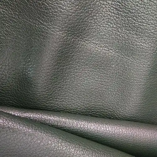 头层牛皮 荔枝纹深绿色现货供应