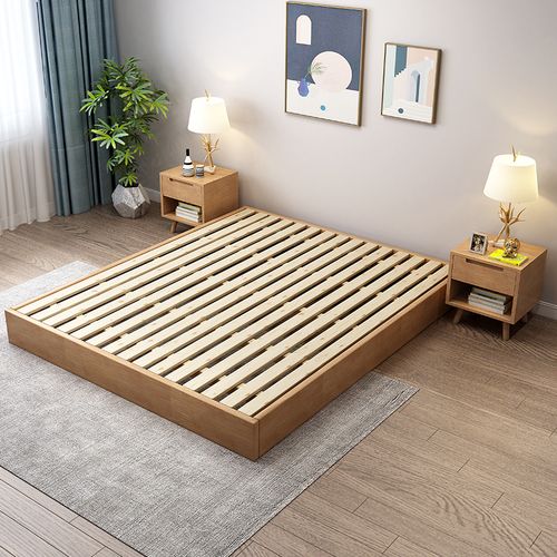 定制日式床地台床实木床极简床床骨架日式榻榻米地台床无床头落地矮床