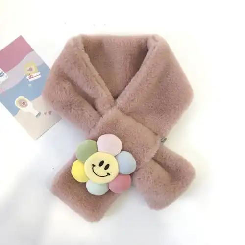 儿童围巾冬季亲子围巾毛绒仿兔毛韩版秋冬季男童女童宝宝围脖保暖