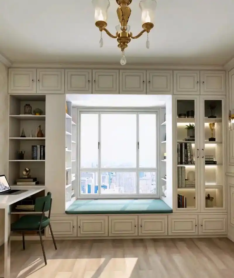飘窗这样利用 书桌柜一体化设计 储纳多一倍#飘窗 #室内设计 - 抖音