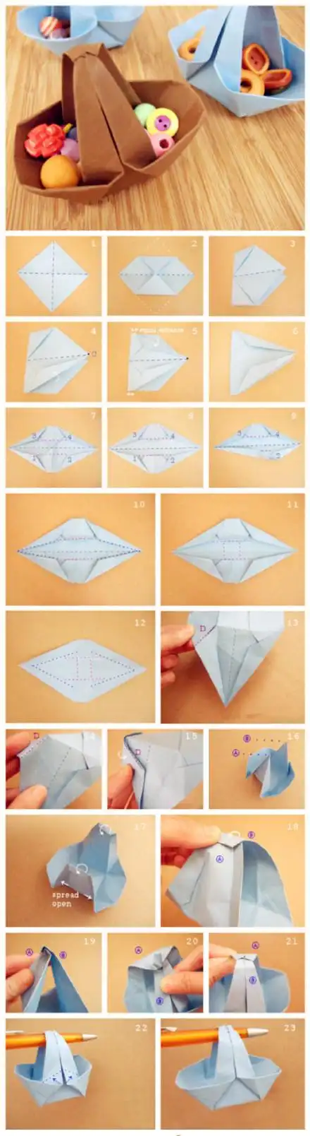 多款收纳盒的折纸步骤图解图文教程