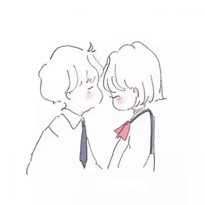 简约情侣头像一左一右简单干净白底很萌一对