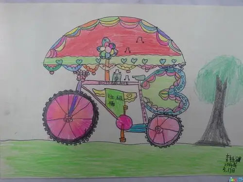 自行车-蜡笔画图集