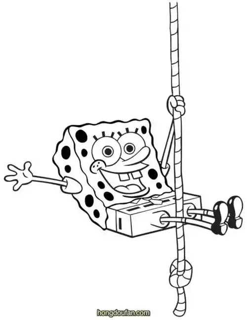 海绵宝宝动画片卡通图片涂色大全-红豆饭小学生简笔画大全