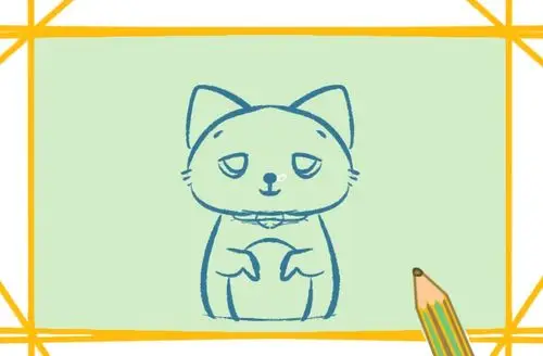 漂亮的蓝猫简笔画教程步骤图片