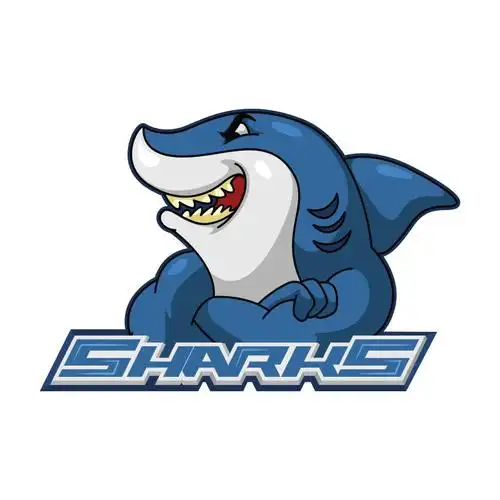抽象矢量卡通鲨鱼创意标志