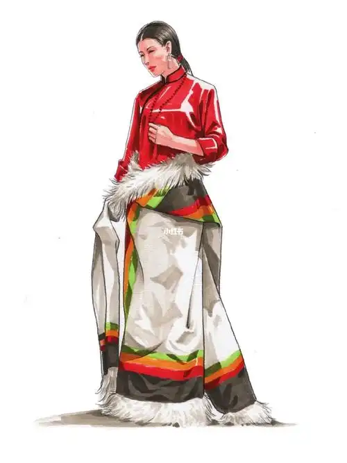 服装设计民族服饰手绘效果图