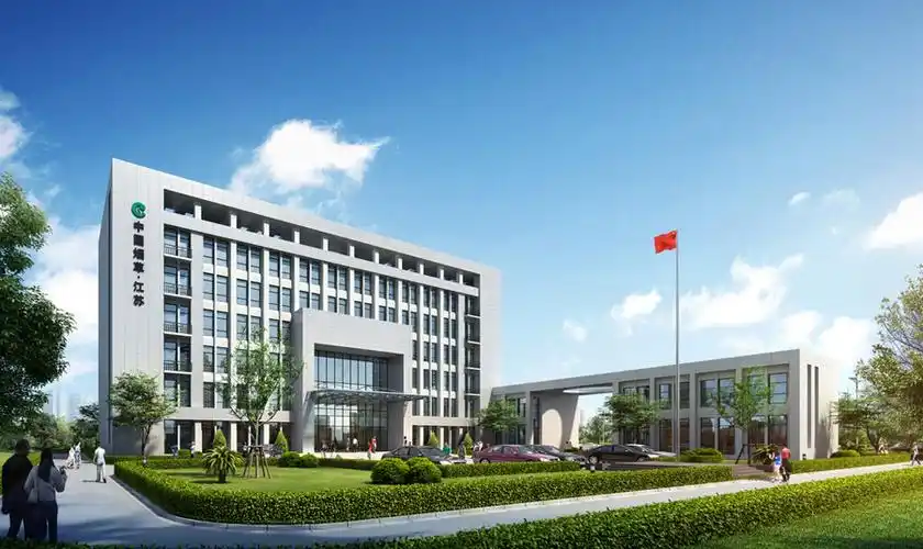 办公楼前绿化花园景观设计案例效果图