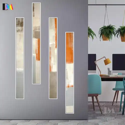 条形定制极窄竖条装饰画走廊过道竖版玄关挂画现代装饰画