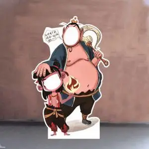 kt板哪吒熬丙卡通动漫人像镂空挖脸拍照人形立牌展示互动道具定制