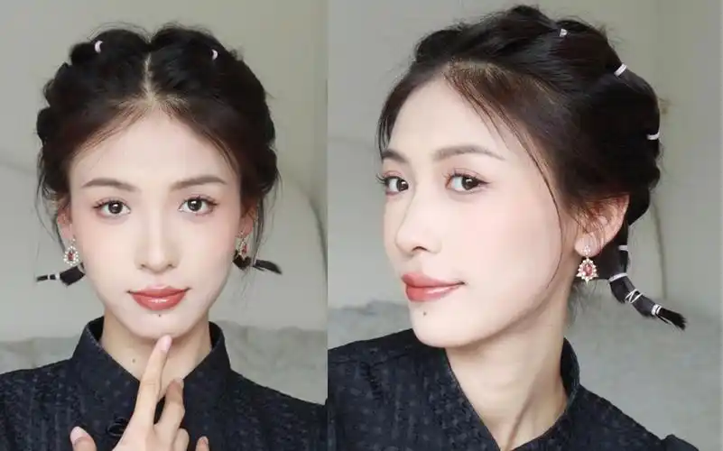 甜辣少女短发编发教程|手残党也能自己扎的发型!你一个清爽夏天