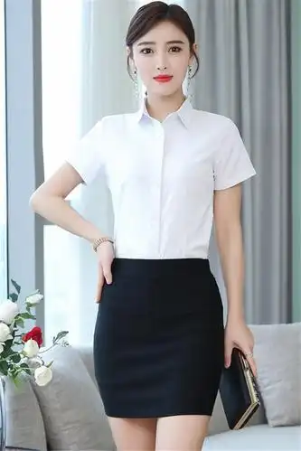 短袖白衬衫职业套装女夏季气质时尚工作服套裙工装面试正装两件套