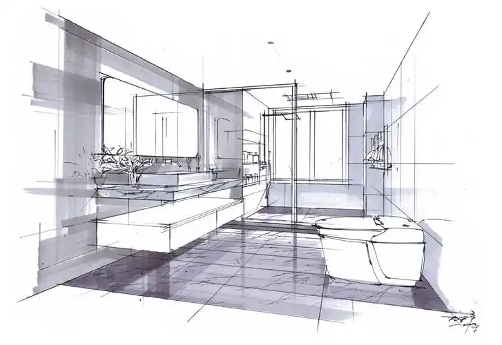 卫生间空间表现,教程视频|第八课_笔触_画面_倒影