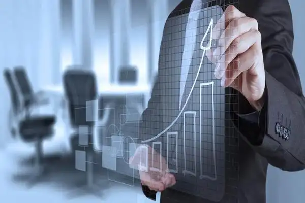 商务人物分析数据图表ppt背景图片