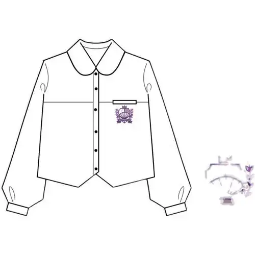 女正版意向金云端幻想原创衬衫学生短袖小乔系列jk长袖衬衣刺绣