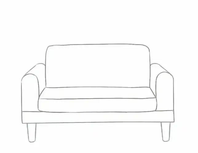 [简笔画教程] 北欧风格的沙发简笔画教程,简单又好看!