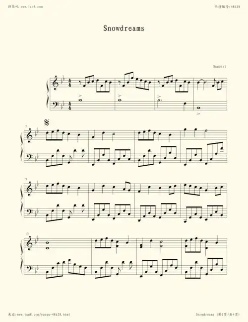 钢琴谱snowdreams