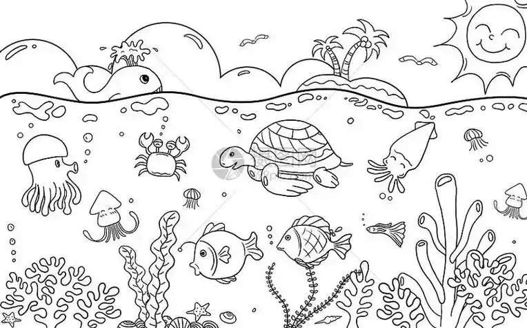海洋世界简笔画