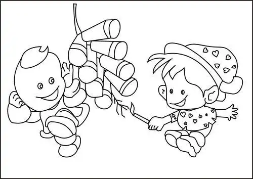 上色儿童简笔画