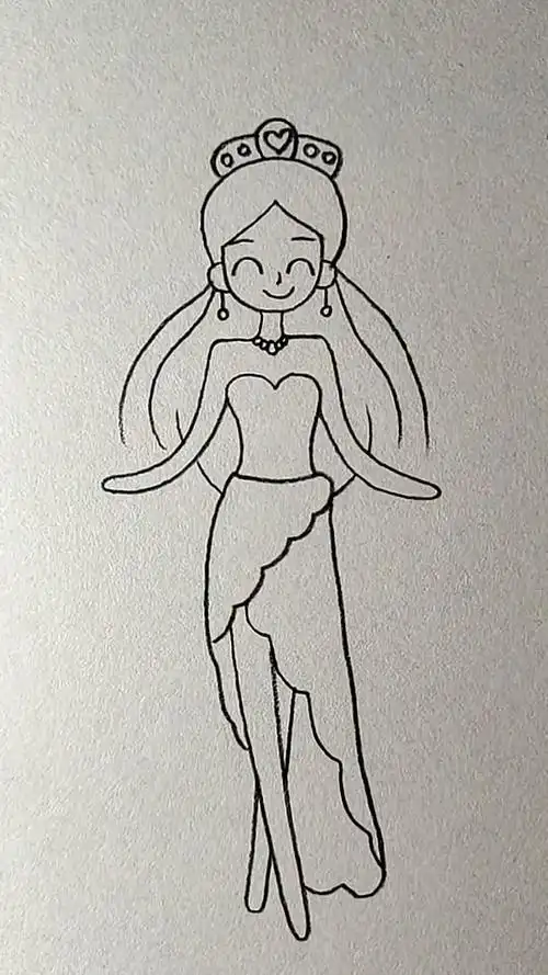美少女公主简笔画最简单简笔画