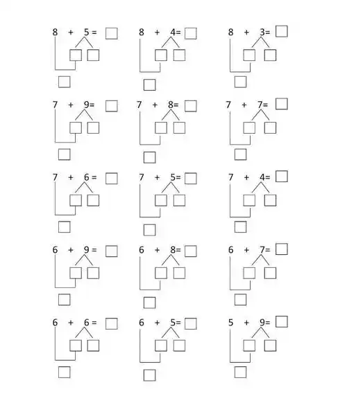 一年级数学"凑十法"口诀及练习题,计算更简单!