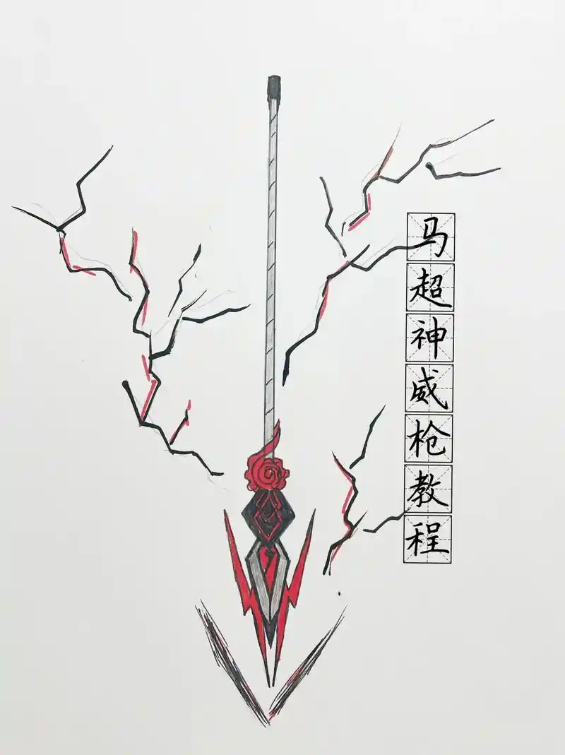 武器系列2#绘画教程 #王者荣耀 #神威马超 #五虎上将 - 抖音