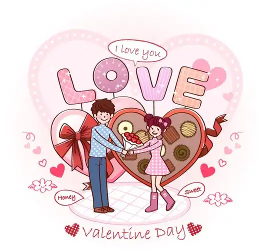 浪漫情人节卡通矢量素材