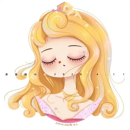 原创小兔插画迪士尼爱洛公主睡美人