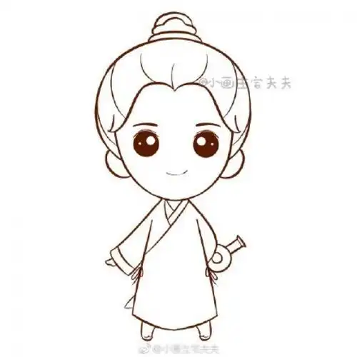 画古装男孩简笔画q版