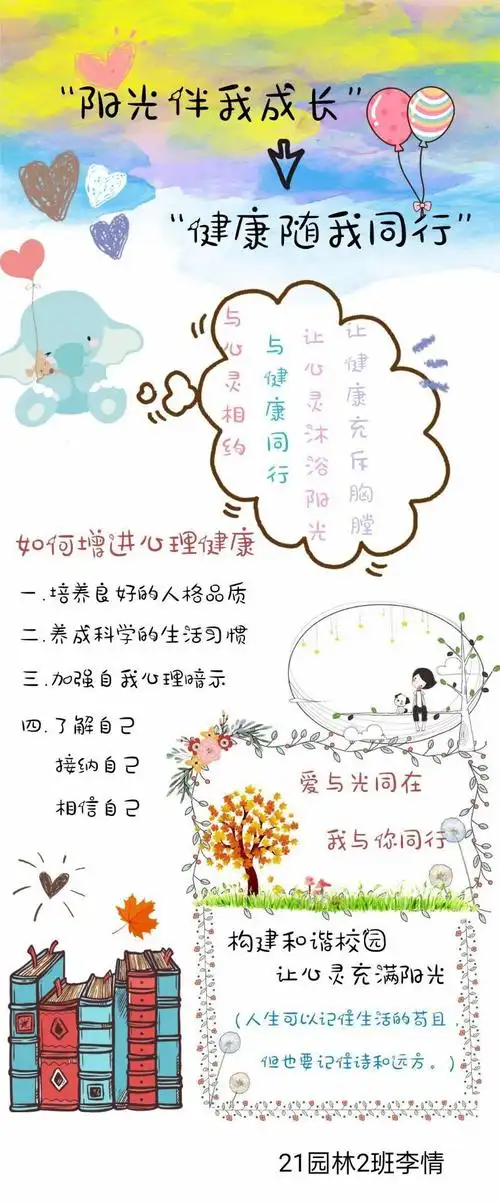 阳光伴我成长健康随我同行生物工程学院组织心理健康主题海报设计大赛